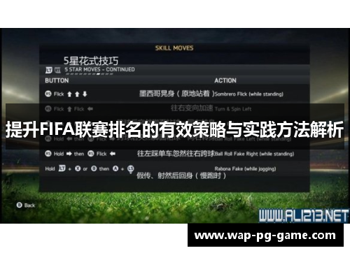 提升FIFA联赛排名的有效策略与实践方法解析