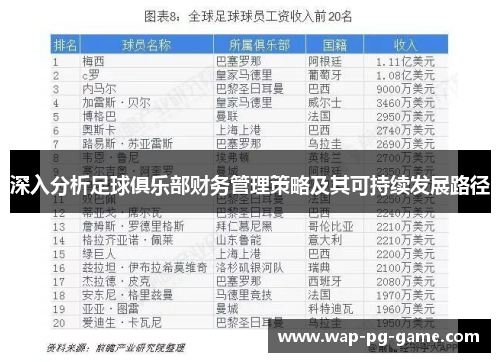 深入分析足球俱乐部财务管理策略及其可持续发展路径